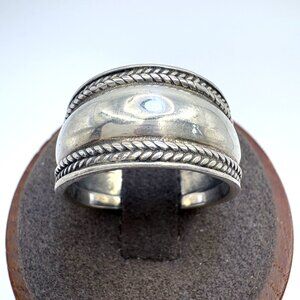 VTG Solid Sterling Silver 925 Bali Style Band Braided Border Ring Size 9